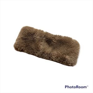 Faux fur Slavic mob wife head band in caramel brown